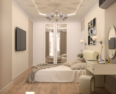 Фото № 6: Дизайн-проект двухкомнатной квартиры 55.0  м² Стиль Контемпорари для ЖК Московский