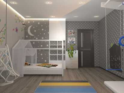 Фото № 1: Дизайн-проект детской 14.39  м² Скандинавский стиль для ЖК Московский
