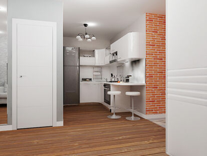 Фото № 1: Дизайн-проект двухкомнатной квартиры 46.77  м² Скандинавский стиль для ЖК Московский