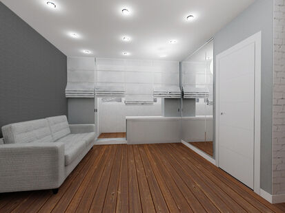 Фото № 3: Дизайн-проект двухкомнатной квартиры 46.77  м² Скандинавский стиль для ЖК Московский