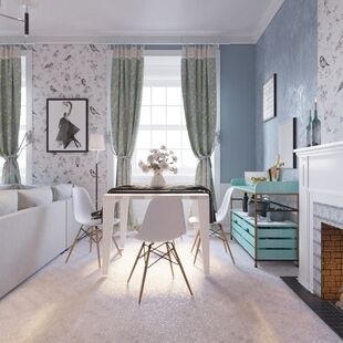 Фото № 3: Дизайн-проект зала 28.5  м² Стиль Прованс для ЖК Московский