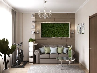 Фото № 1: Дизайн-проект зала 14.4  м² Стиль Модернизм для ЖК Московский