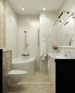 Фото № 2: Дизайн-проект однокомнатной квартиры 50.21  м² Стиль Модернизм для ЖК Московский