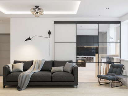 Фото № 1: Дизайн-проект двухкомнатной квартиры 46.31  м² Стиль Минимализм для ЖК Московский