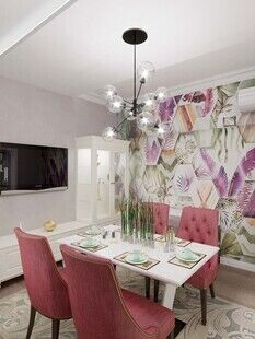 Фото № 4: Дизайн-проект кухни-гостиной 24.37  м² Стиль Фьюжн для ЖК Московский