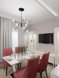 Фото № 2: Дизайн-проект кухни-гостиной 24.37  м² Стиль Фьюжн для ЖК Московский