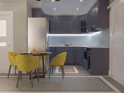 Фото № 4: Дизайн-проект двухкомнатной квартиры 56.8  м² Стиль Современная классика для ЖК Московский