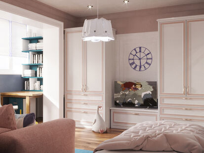 Фото № 3: Дизайн-проект двухкомнатной квартиры 56.8  м² Стиль Современная классика для ЖК Московский