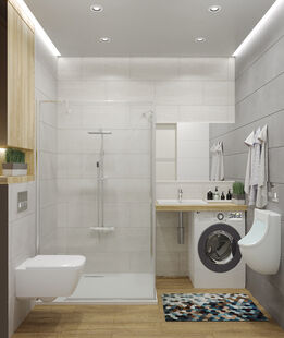 Фото № 3: Дизайн-проект однокомнатной квартиры 39.22  м² Стиль Лофт для ЖК Московский