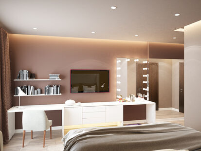 Фото № 4: Дизайн-проект двухкомнатной квартиры 82.8  м² Стиль Контемпорари для ЖК Московский