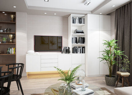 Фото № 3: Дизайн-проект двухкомнатной квартиры 82.8  м² Стиль Контемпорари для ЖК Московский