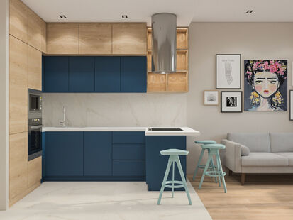 Фото № 1: Дизайн-проект двухкомнатной квартиры 71.3  м² Стиль Контемпорари для ЖК Московский