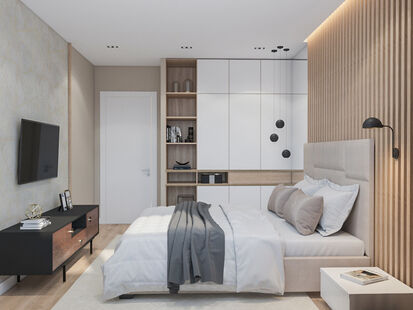 Фото № 6: Дизайн-проект двухкомнатной квартиры 71.3  м² Стиль Контемпорари для ЖК Московский