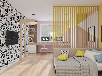 Фото № 2: Дизайн-проект двухкомнатной квартиры 71.3  м² Стиль Контемпорари для ЖК Московский