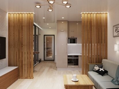 Фото № 5: Дизайн-проект квартиры-студии 20.9  м² Стиль Контемпорари для ЖК Московский