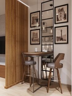 Фото № 4: Дизайн-проект квартиры-студии 20.9  м² Стиль Контемпорари для ЖК Московский