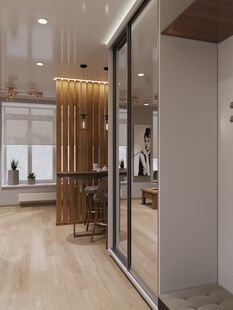 Фото № 2: Дизайн-проект квартиры-студии 20.9  м² Стиль Контемпорари для ЖК Московский