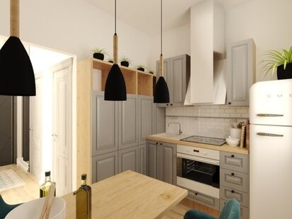 Фото № 1: Дизайн-проект однокомнатной квартиры 34.2  м² Скандинавский стиль для ЖК Московский