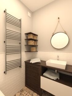 Фото № 3: Дизайн-проект однокомнатной квартиры 34.2  м² Скандинавский стиль для ЖК Московский