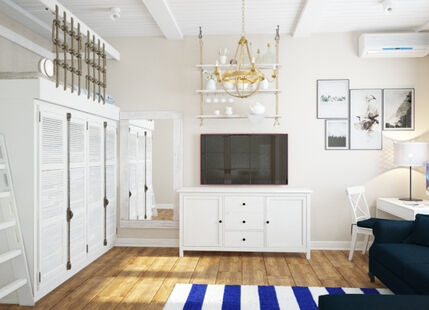 Фото № 5: Дизайн-проект однокомнатной квартиры 43.3  м² Средиземноморский стиль для ЖК Московский