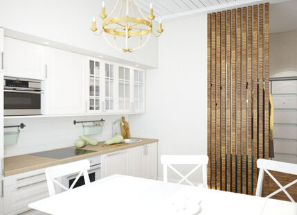 Фото № 4: Дизайн-проект однокомнатной квартиры 43.3  м² Средиземноморский стиль для ЖК Московский