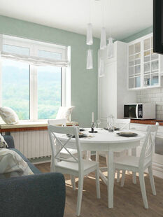 Фото № 6: Дизайн-проект двухкомнатной квартиры 71.73  м² Скандинавский стиль для ЖК Московский