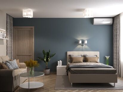 Фото № 1: Дизайн-проект однокомнатной квартиры 37.47  м² Стиль Модернизм для ЖК Московский