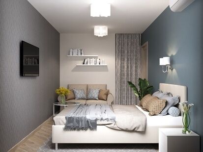 Фото № 3: Дизайн-проект однокомнатной квартиры 37.47  м² Стиль Модернизм для ЖК Московский