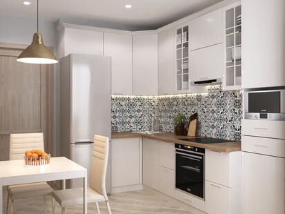 Фото № 5: Дизайн-проект однокомнатной квартиры 37.47  м² Стиль Модернизм для ЖК Московский