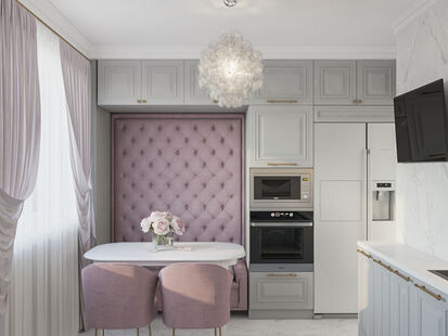 Фото № 3: Дизайн-проект кухни 9.7  м² Стиль Современная классика для ЖК Московский