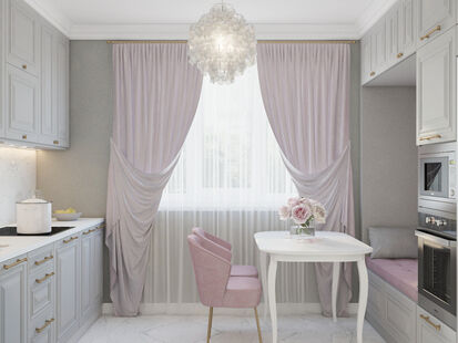 Фото № 2: Дизайн-проект кухни 9.7  м² Стиль Современная классика для ЖК Московский