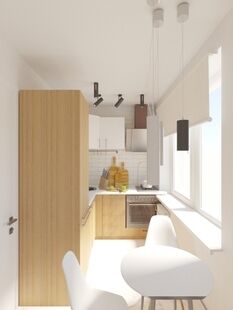 Фото № 3: Дизайн-проект двухкомнатной квартиры 45.5  м² Стиль минимализм для ЖК Московский