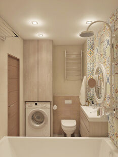Фото № 3: Дизайн-проект совмещенного санузла 3.5  м² Стиль Эклектика для ЖК Московский
