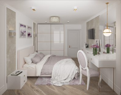 Фото № 5: Дизайн-проект трехкомнатной квартиры 64.0  м² Стиль Современная классика для ЖК Московский