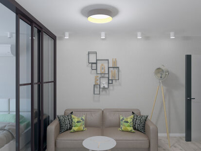 Фото № 6: Дизайн-проект однокомнатной квартиры 48.66  м² Стиль Минимализм для ЖК Московский