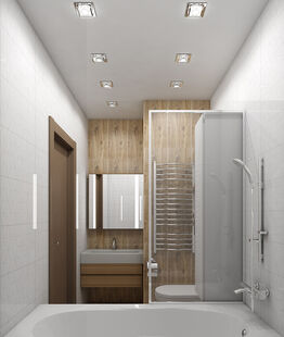 Фото № 4: Дизайн-проект однокомнатной квартиры 48.66  м² Стиль Минимализм для ЖК Московский