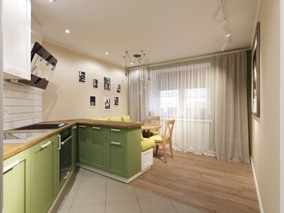 Фото № 2: Дизайн-проект двухкомнатной квартиры 72.99  м² Скандинавский стиль для ЖК Московский