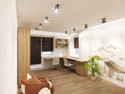 Фото № 3: Дизайн-проект двухкомнатной квартиры 72.99  м² Скандинавский стиль для ЖК Московский