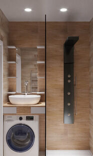 Фото № 2: Дизайн-проект двухкомнатной квартиры 56.59  м² Стиль Эклектика для ЖК Московский