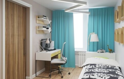 Фото № 2: Дизайн-проект двухкомнатной квартиры 45.81  м² Скандинавский стиль для ЖК Московский