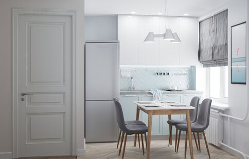 Фото № 4: Дизайн-проект двухкомнатной квартиры 45.81  м² Скандинавский стиль для ЖК Московский