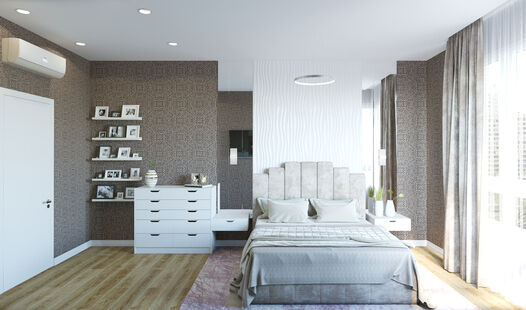 Фото № 4: Дизайн-проект трехкомнатной квартиры 79.46  м² Стиль Модернизм для ЖК Московский