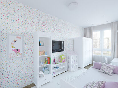 Фото № 2: Дизайн-проект трехкомнатной квартиры 79.46  м² Стиль Модернизм для ЖК Московский