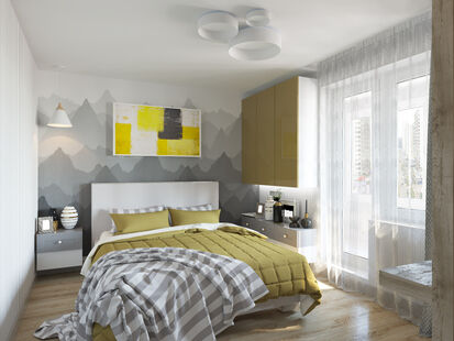 Фото № 1: Дизайн-проект двухкомнатной квартиры 61.2  м² Стиль Фьюжн для ЖК Московский