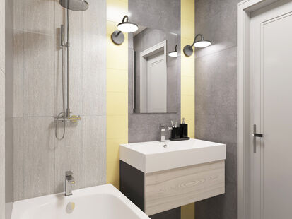 Фото № 5: Дизайн-проект двухкомнатной квартиры 61.2  м² Стиль Фьюжн для ЖК Московский