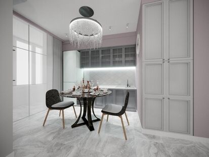 Фото № 2: Дизайн-проект двухкомнатной квартиры 43.56  м² Стиль Современная классика для ЖК Московский