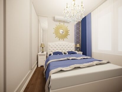 Фото № 3: Дизайн-проект двухкомнатной квартиры 43.56  м² Стиль Современная классика для ЖК Московский