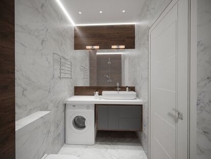 Фото № 4: Дизайн-проект двухкомнатной квартиры 43.56  м² Стиль Современная классика для ЖК Московский