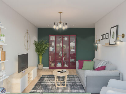 Фото № 2: Дизайн-проект трехкомнатной квартиры 60.4  м² Скандинавский стиль для ЖК Московский