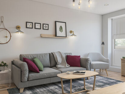 Фото № 6: Дизайн-проект трехкомнатной квартиры 60.4  м² Скандинавский стиль для ЖК Московский